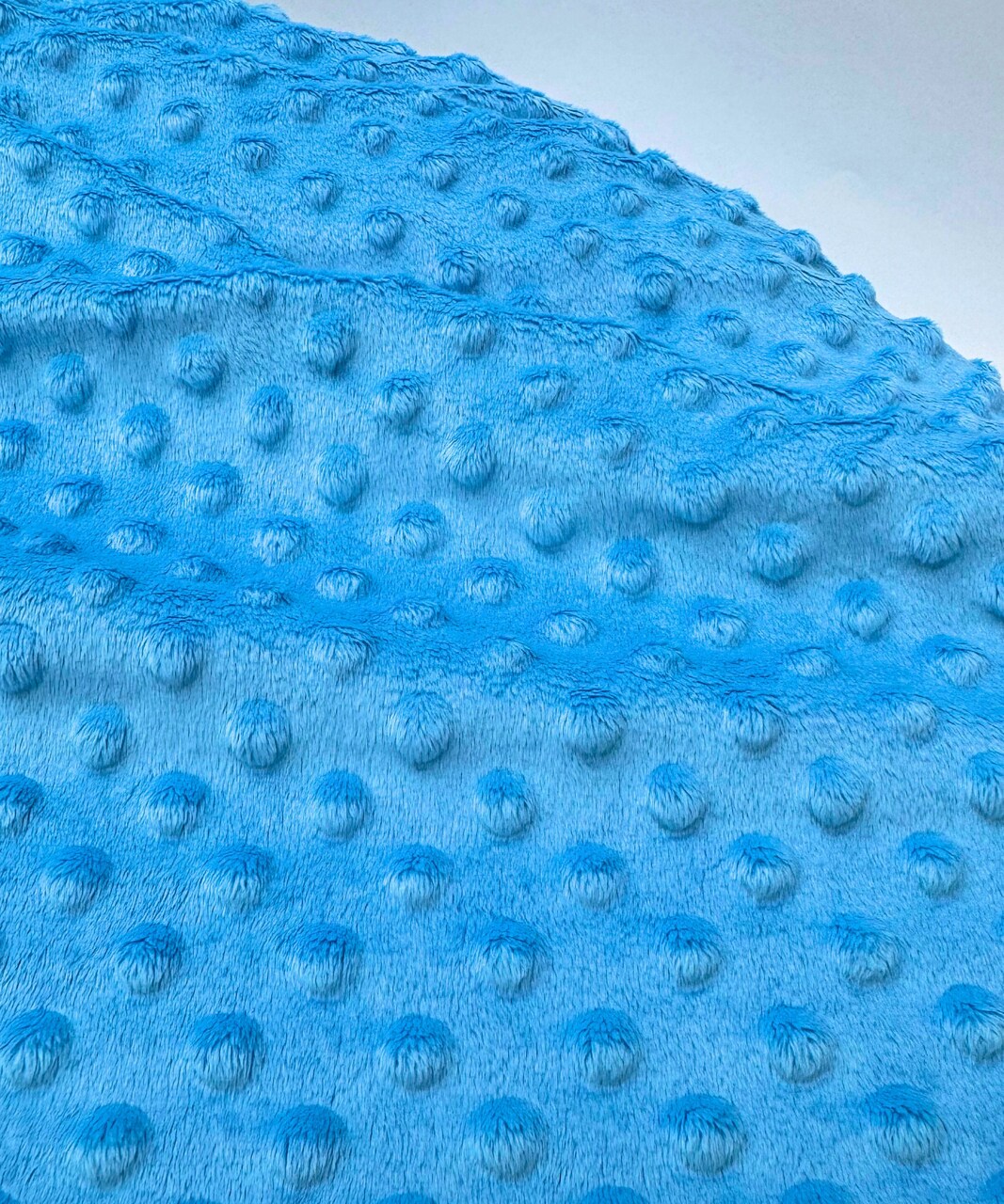 Turquoise Minky Dot Fabric by the Yard, 60" Wide Ultra-Soft Plush Minky Fabric for Baby Blankets, Nursery Decor, Plush Toys & Sewing